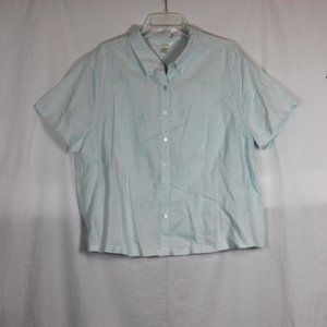 CJ Banks Women's Short Sleeve Top Blouse Front Button Collared 3X 027